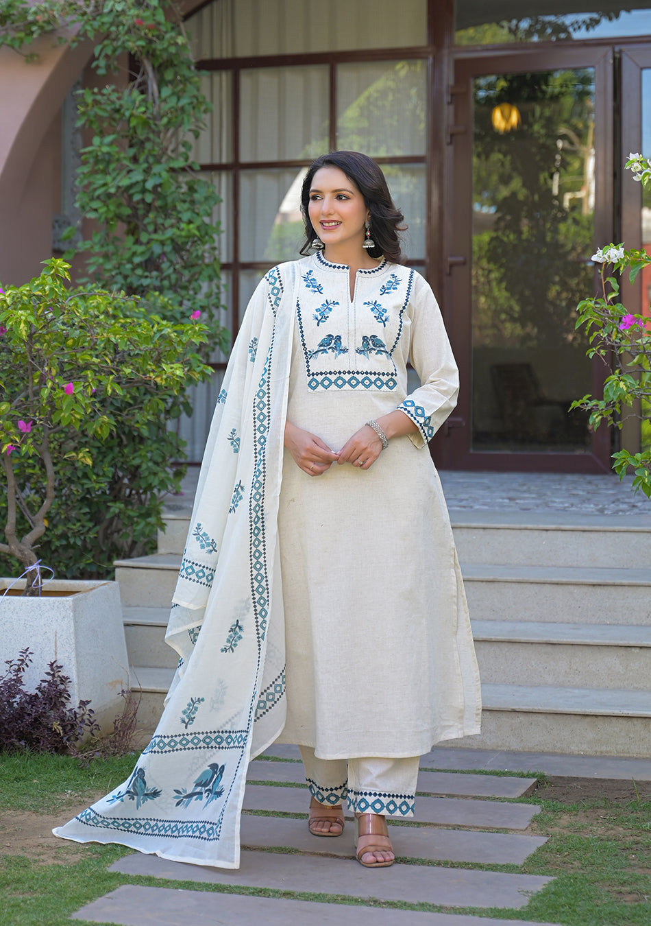 Aravalii Ivory Serenity Artisan Suit Set