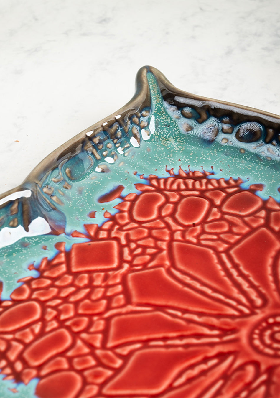 Mandala Red Ceramic Platter
