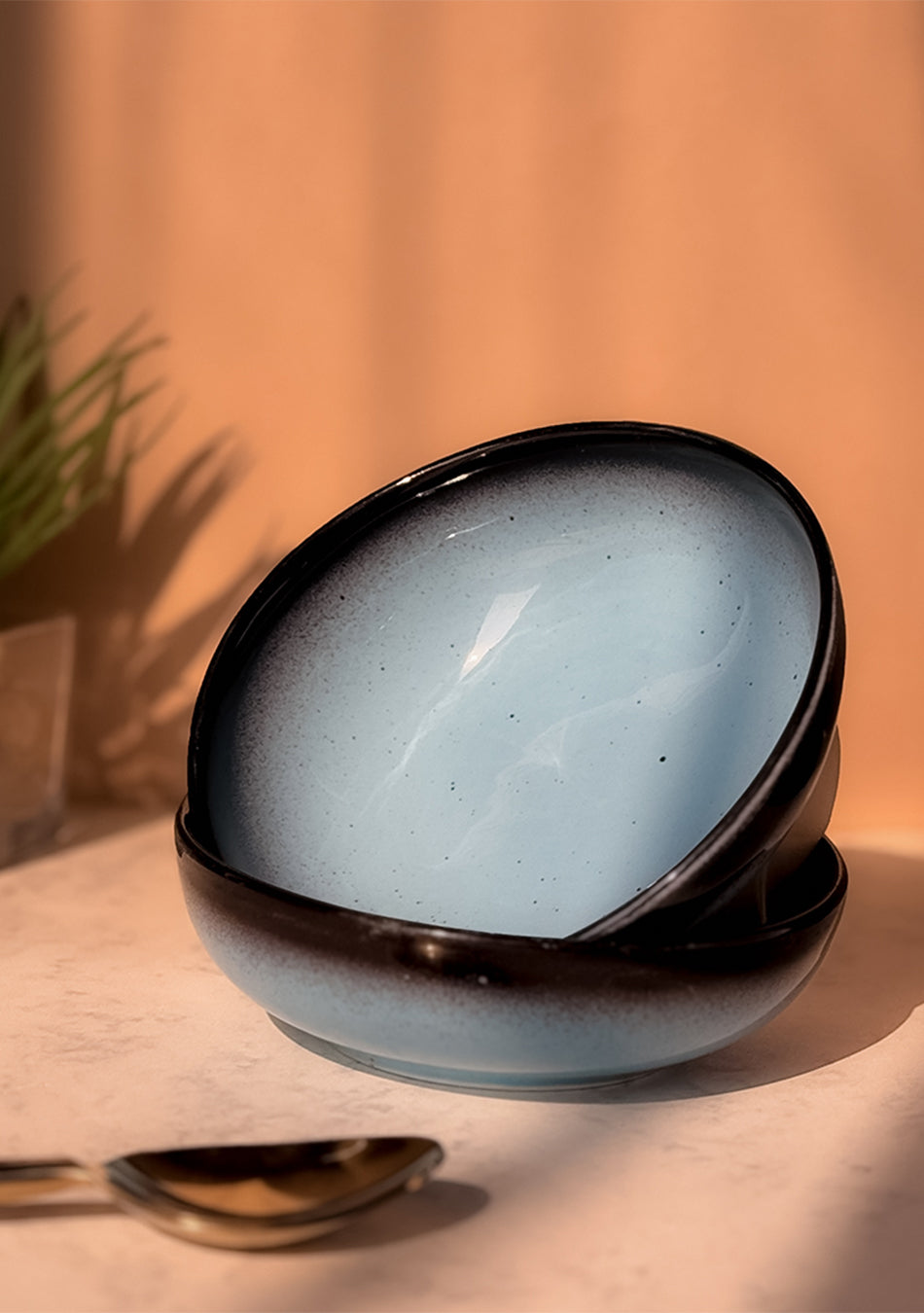 Blue Oblong Portion Bowls