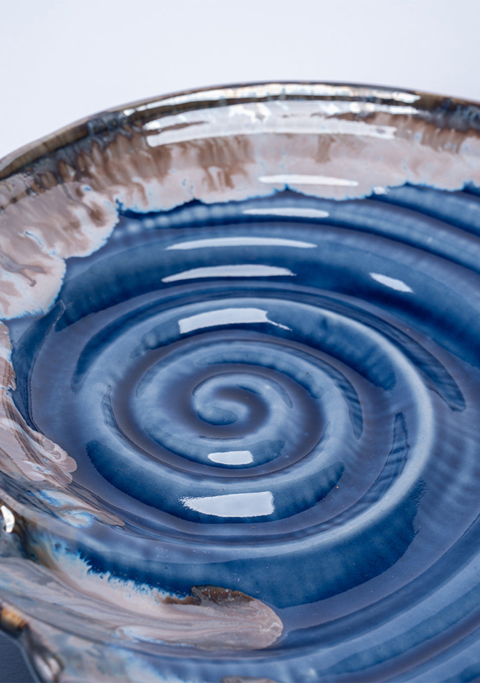 Seashell Blue-Grey Ceramic Platter Set