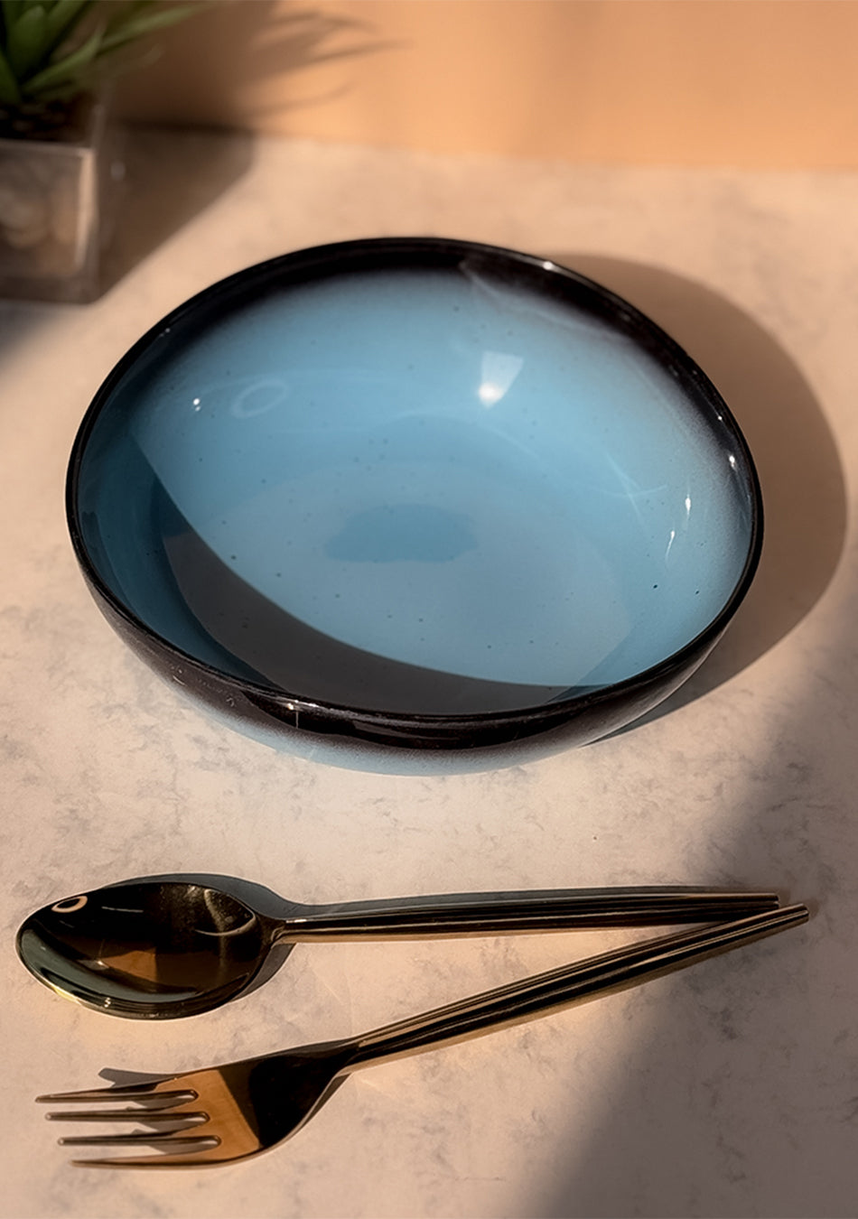 Blue Oblong Soup Bowls