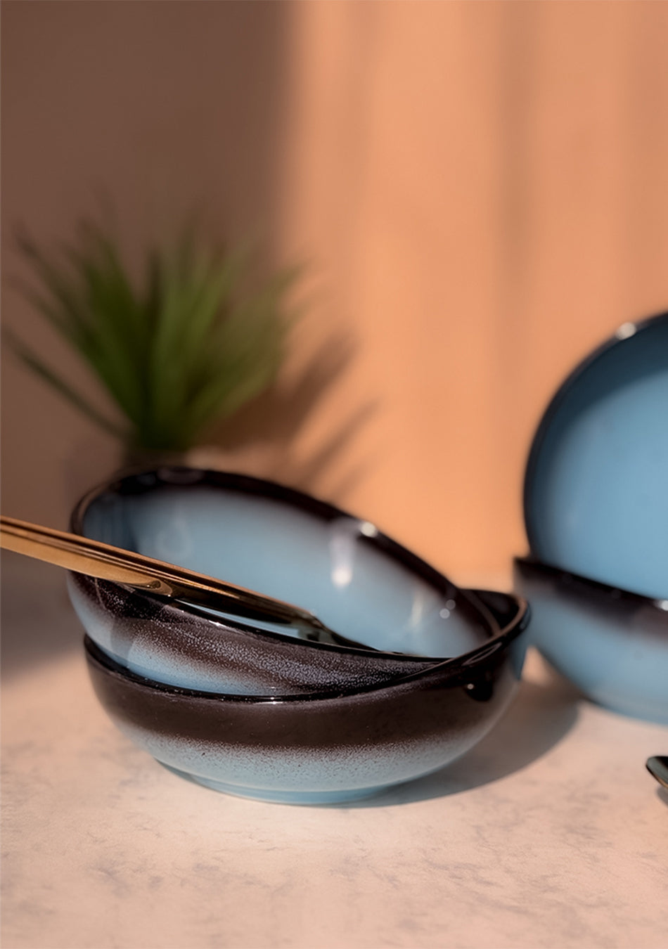 Blue Oblong Portion Bowls