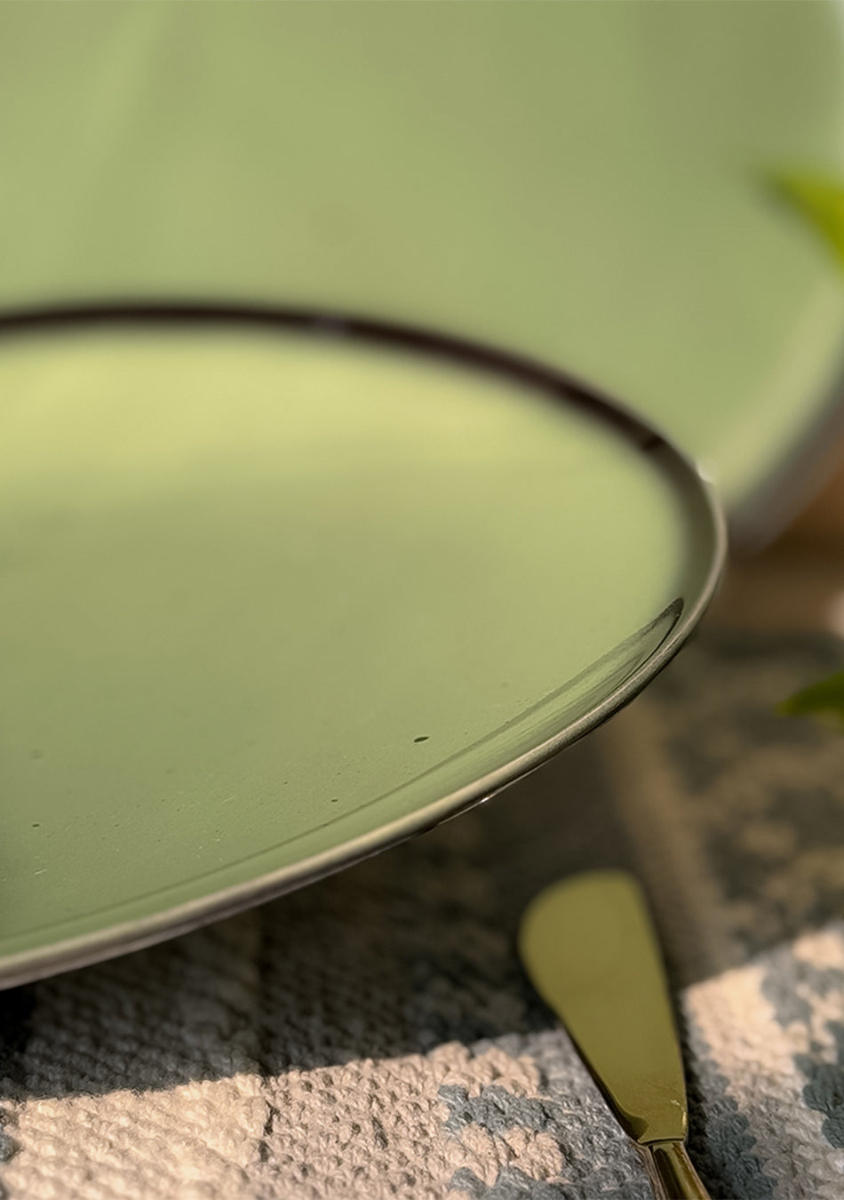 Green Oblong Dinner Plate