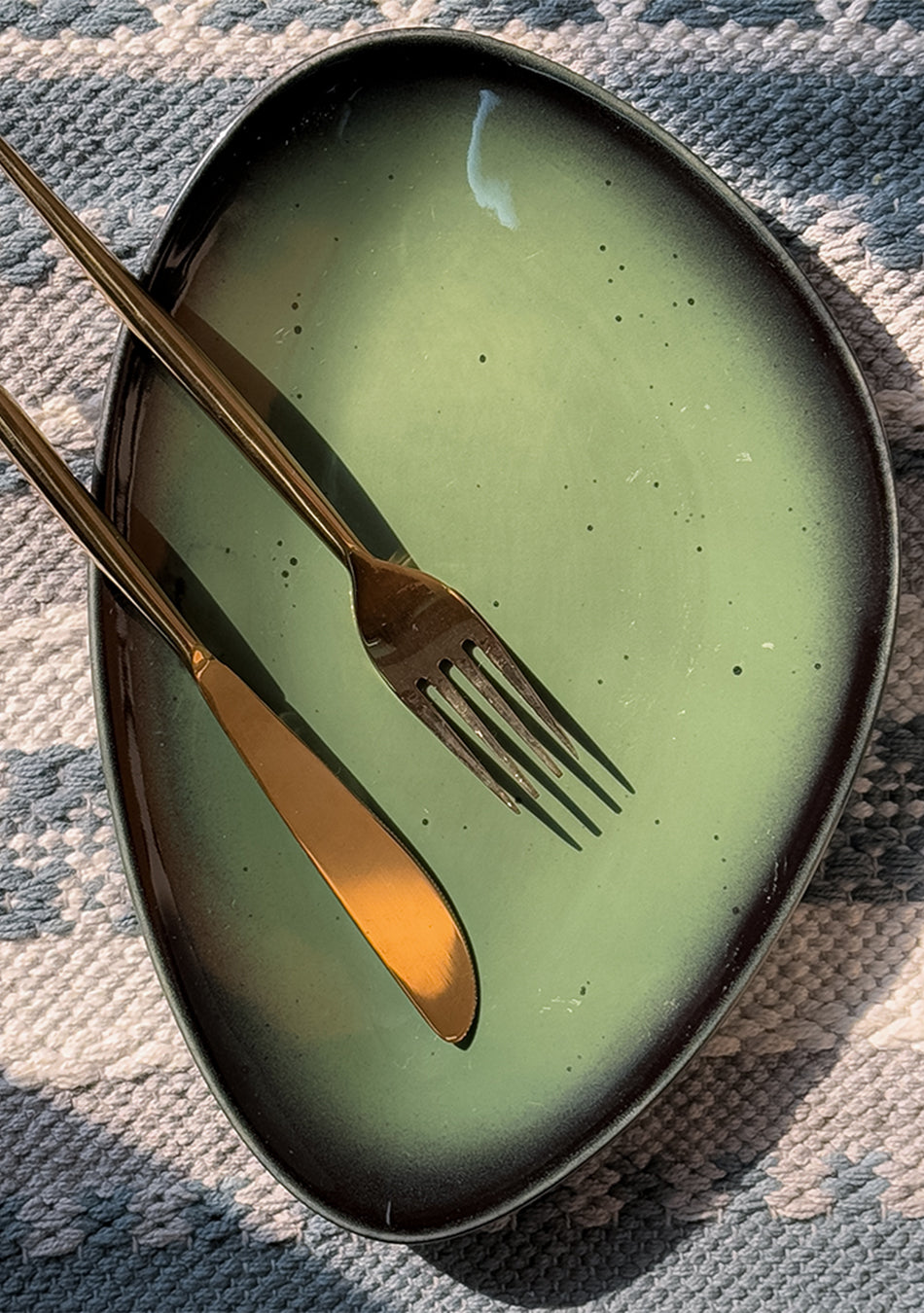 Green Oblong Triangle Platter