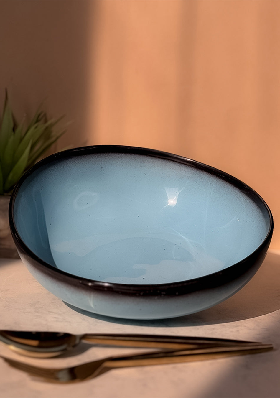 Blue Oblong Serving Bowls