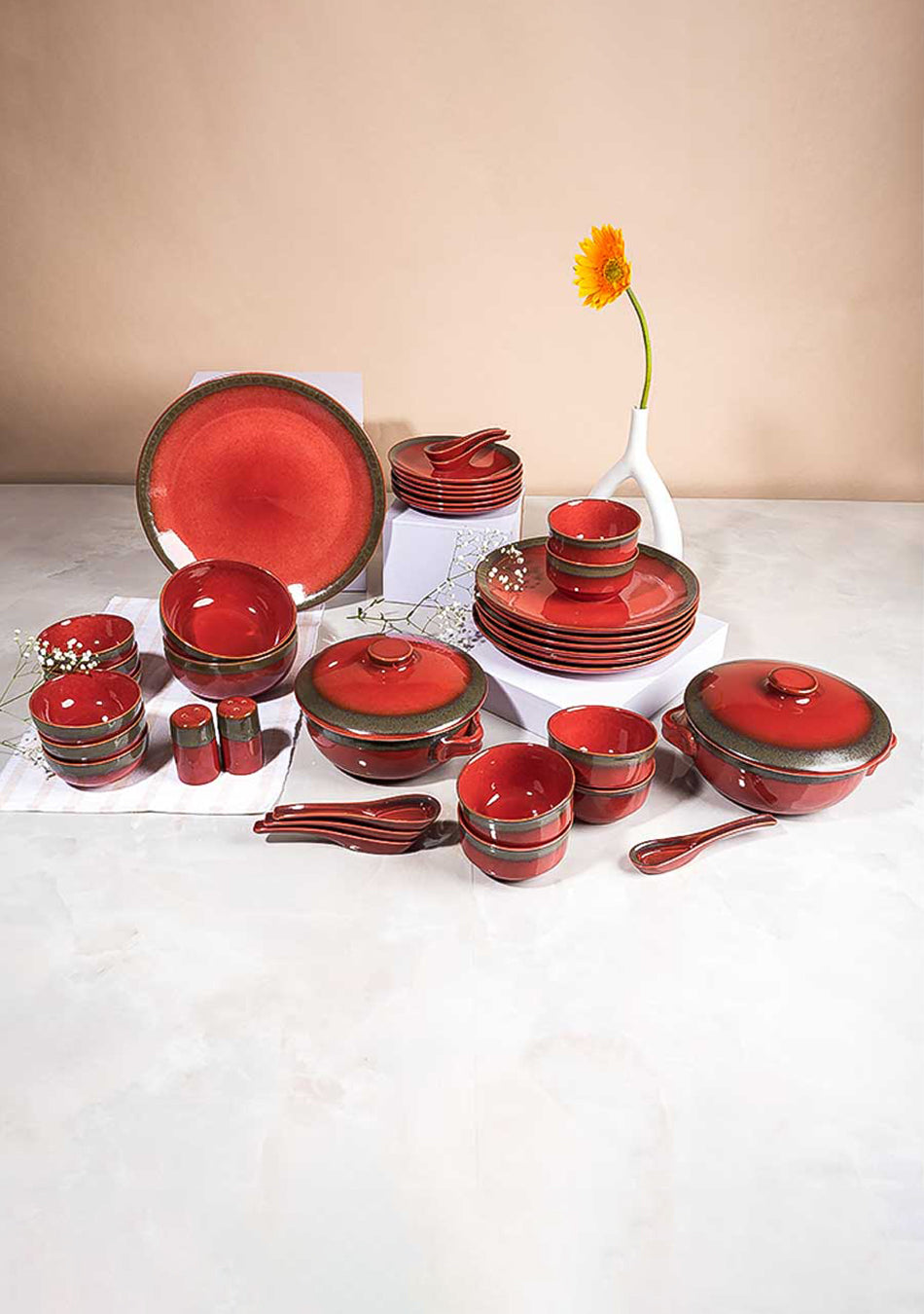 Rayleigh Sunset Dinnerset - Set of 37