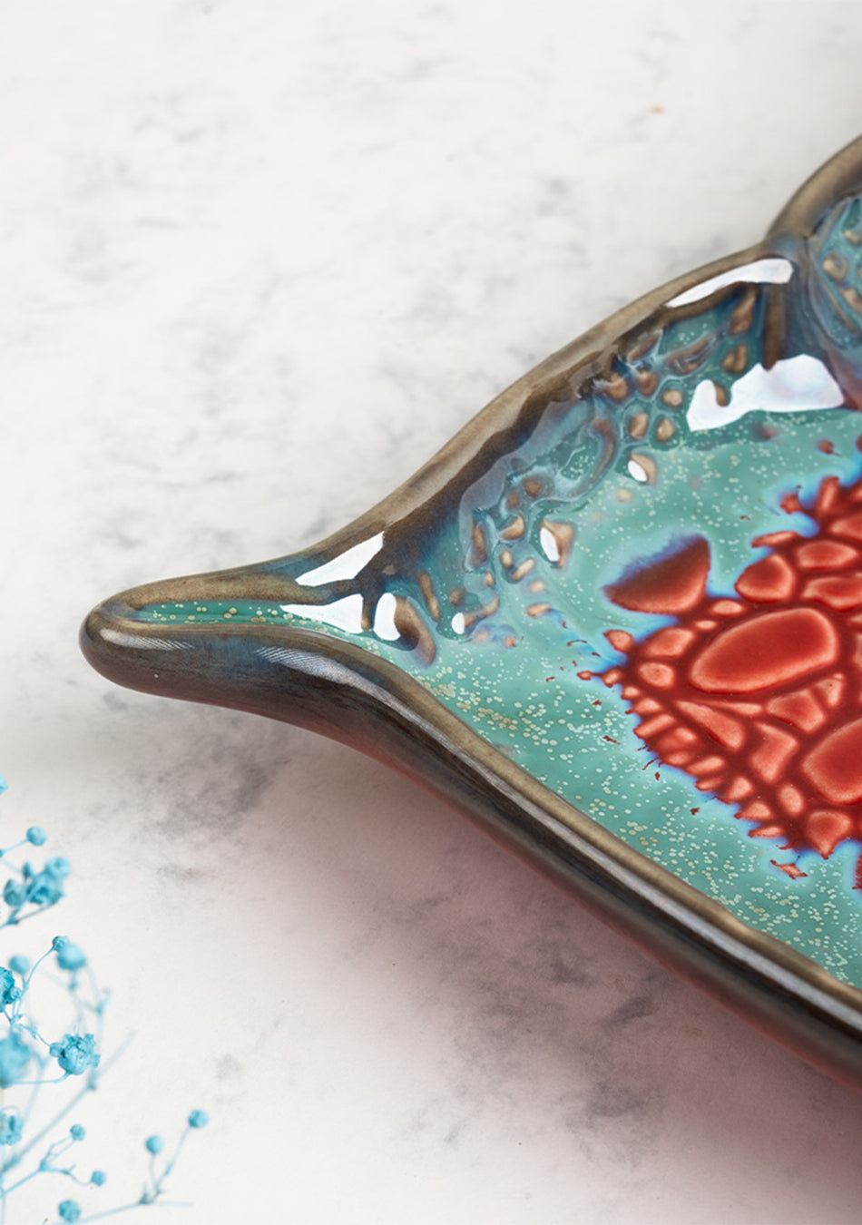 Mandala Red Ceramic Platter