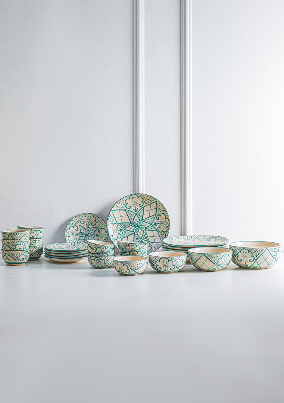 Aquamarine Mandala Dinnerset - Set of 18