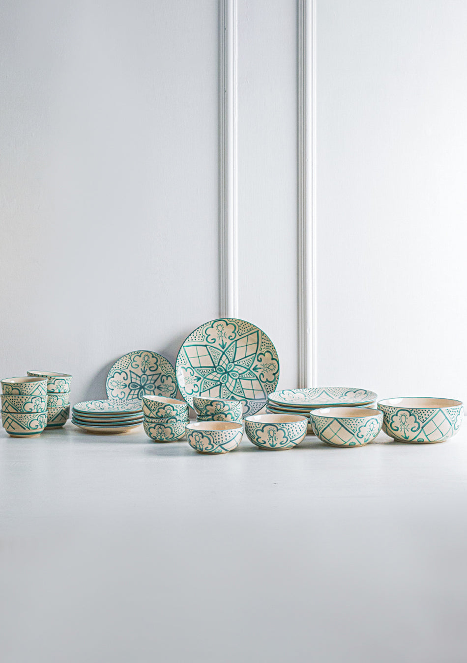 Aquamarine Mandala Dinnerset - Set of 28
