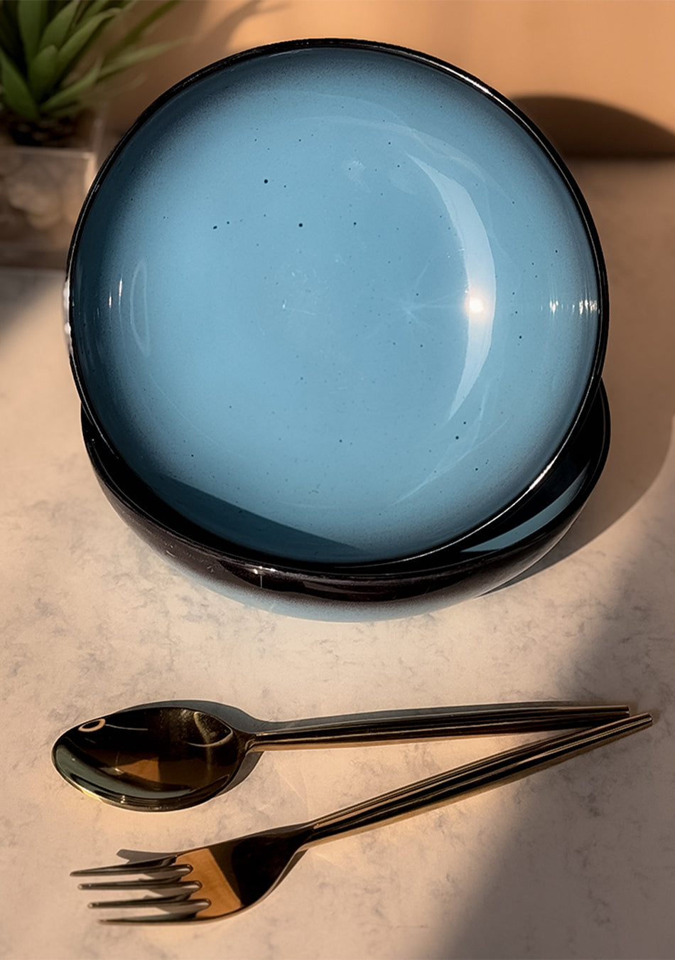 Blue Oblong Portion Bowls