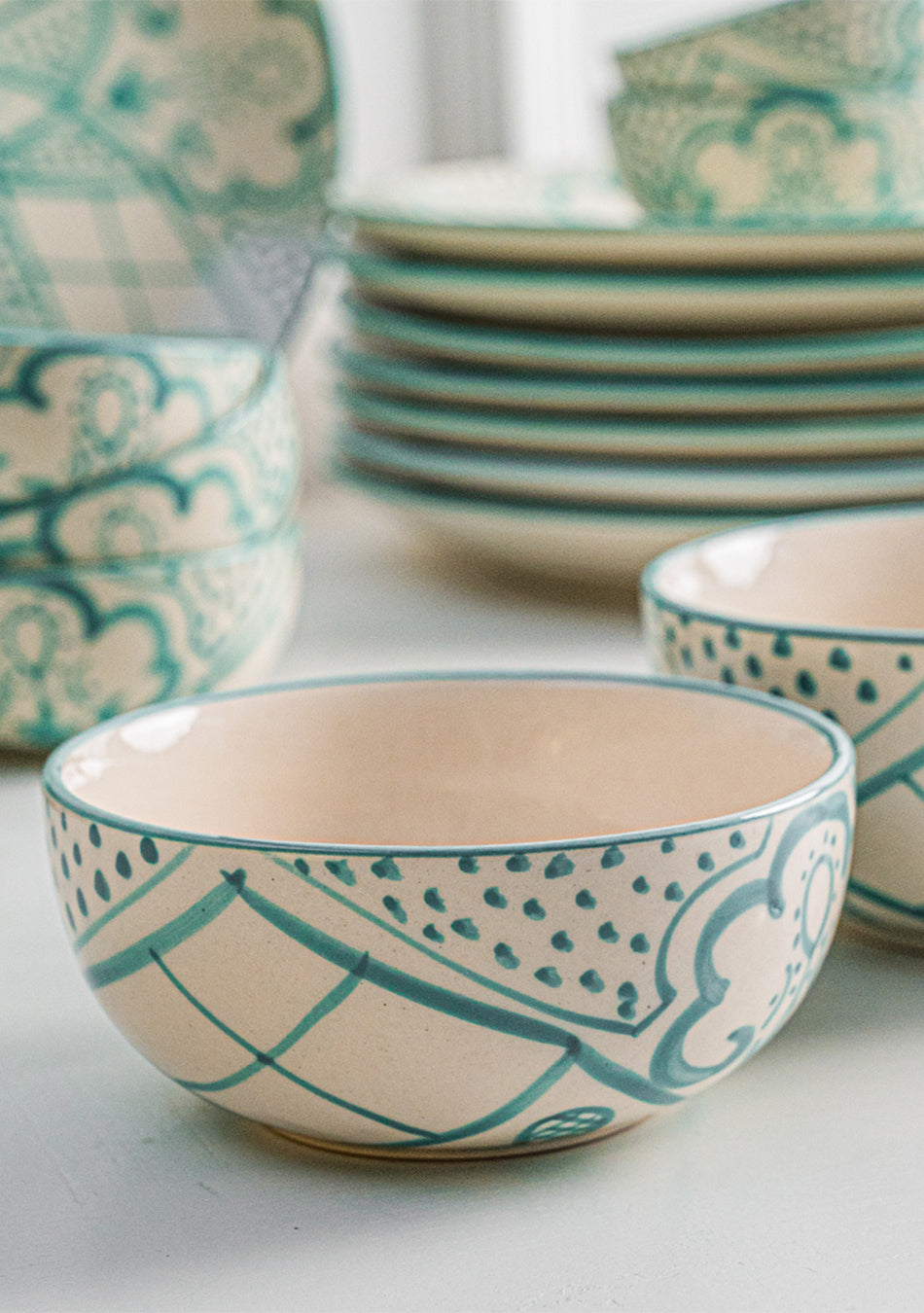 Aquamarine Mandala Dinnerset - Set of 18