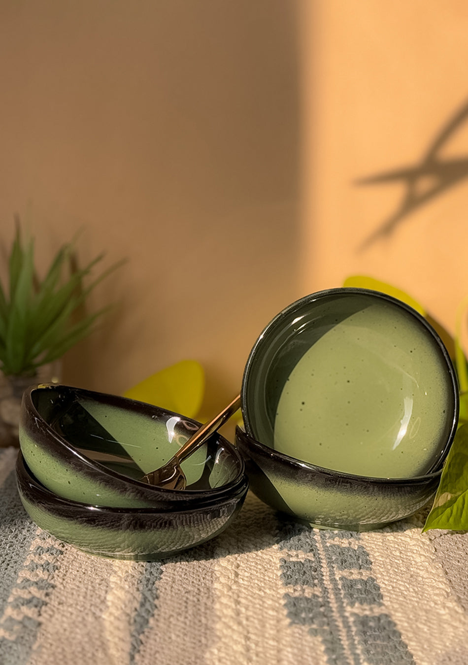 Green Oblong Portion Bowls