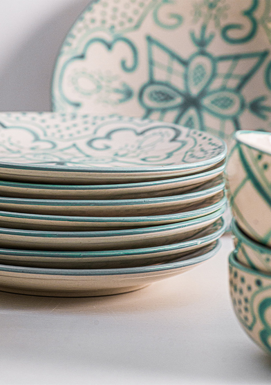 Aquamarine Mandala Dinnerset - Set of 18