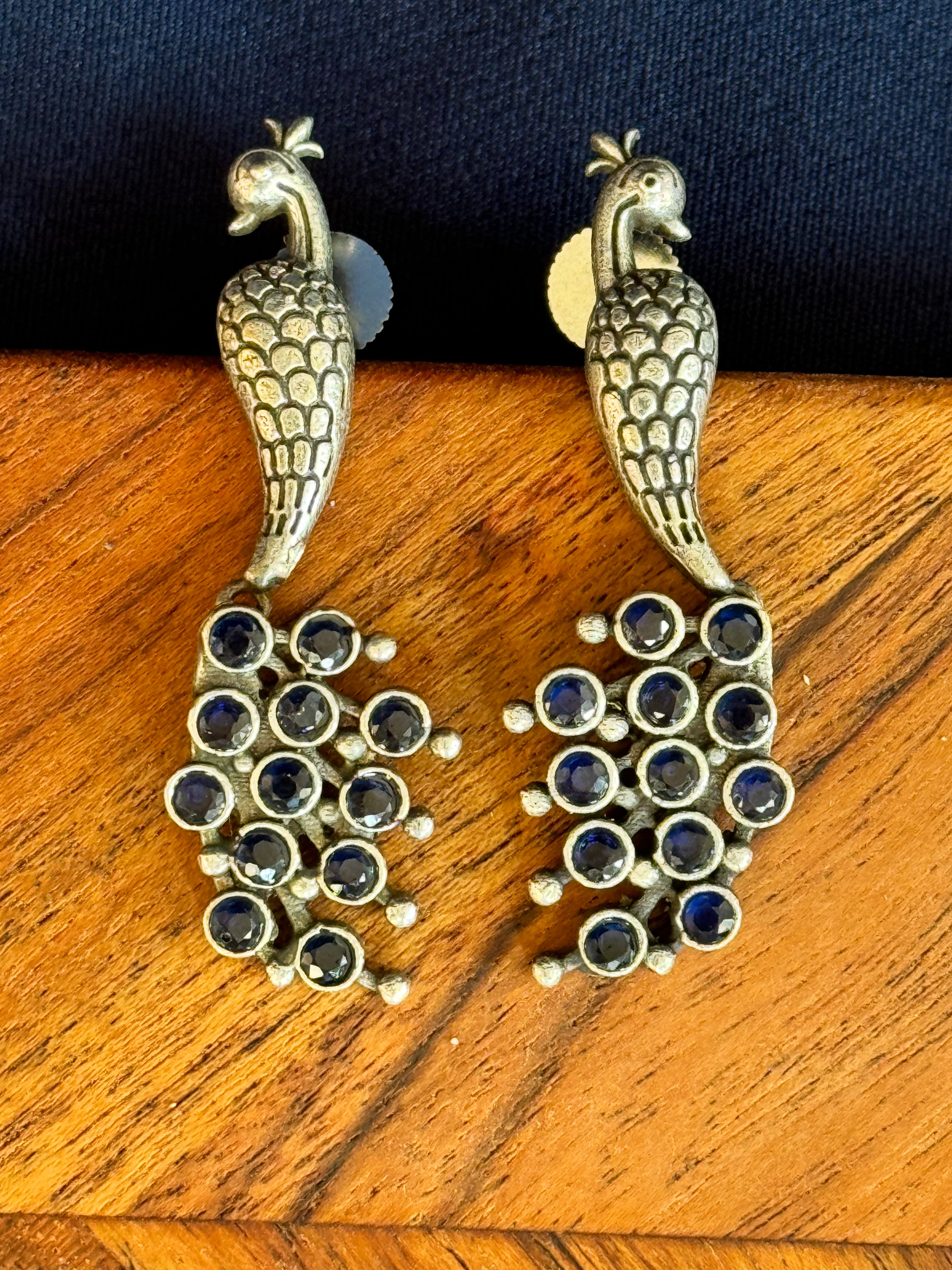 Peacock Ebony Studs