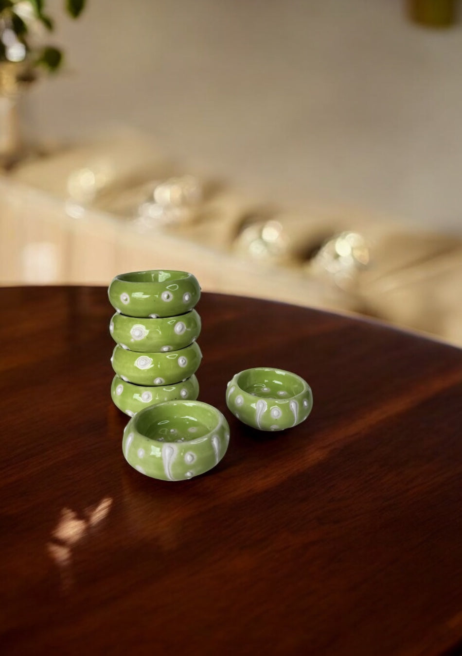 Lime Gleam Handcrafted Tea Light Holders