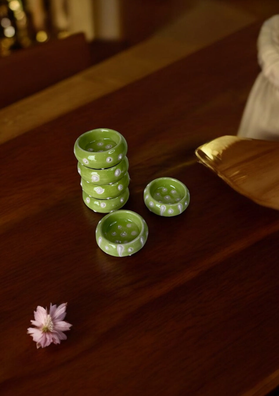Lime Gleam Handcrafted Tea Light Holders