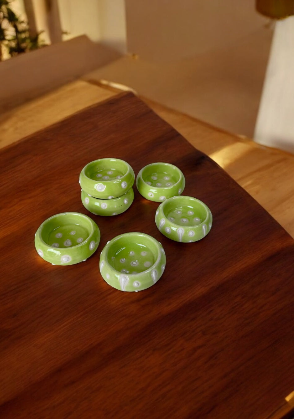 Lime Gleam Handcrafted Tea Light Holders
