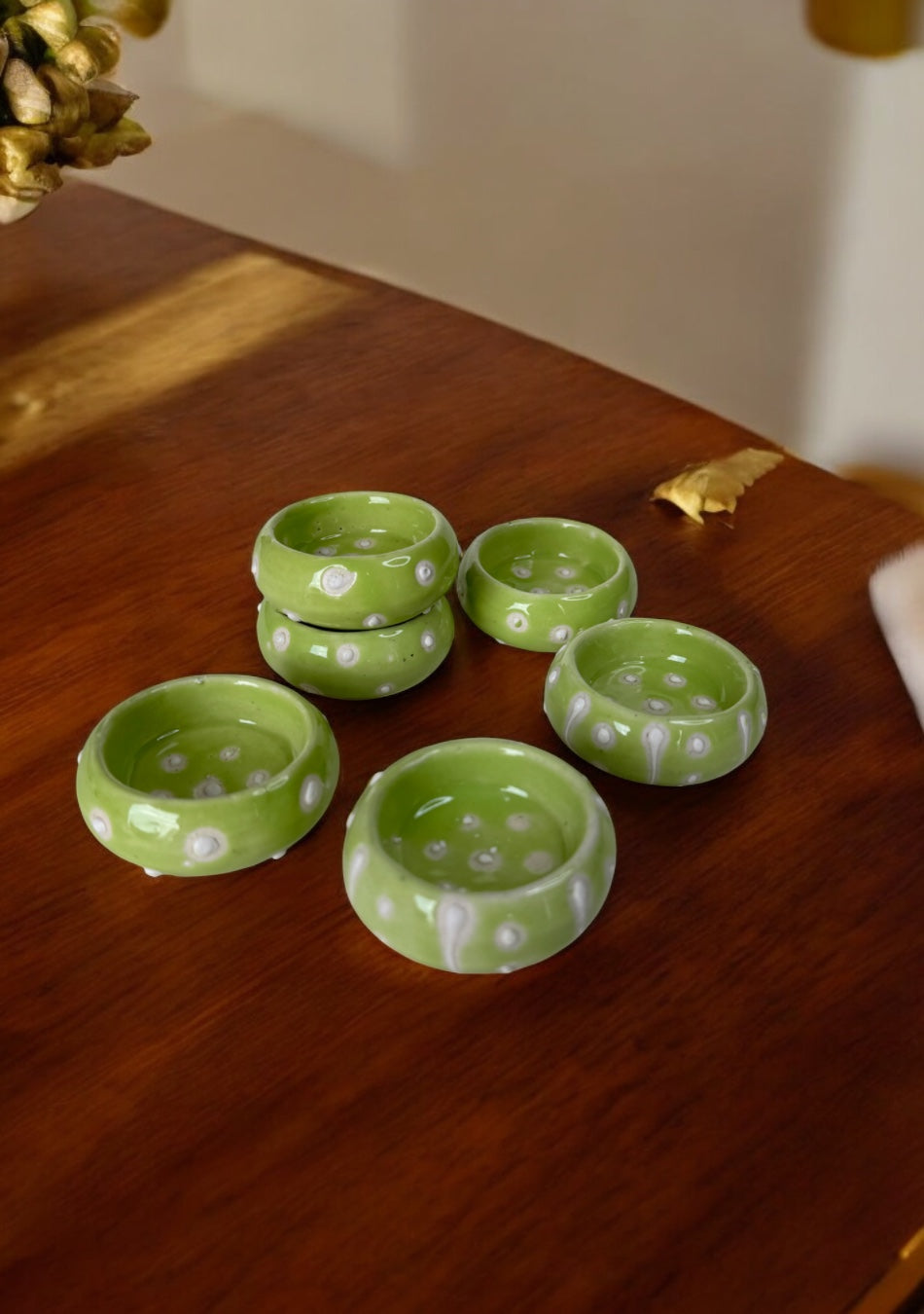 Lime Gleam Handcrafted Tea Light Holders