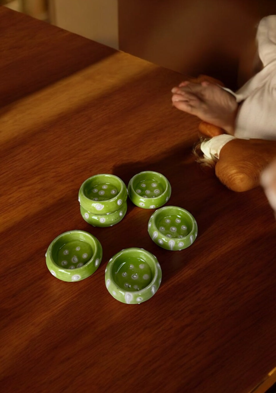 Lime Gleam Handcrafted Tea Light Holders