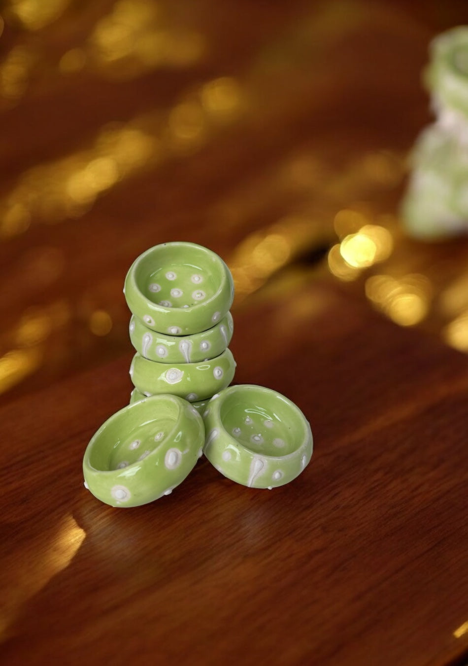 Lime Gleam Handcrafted Tea Light Holders