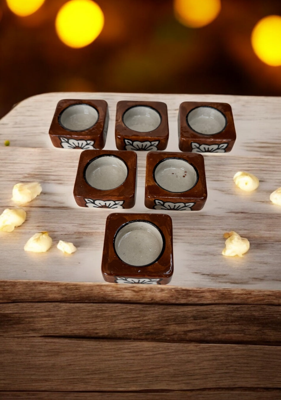 Brown handcrafted floral tealight Diya