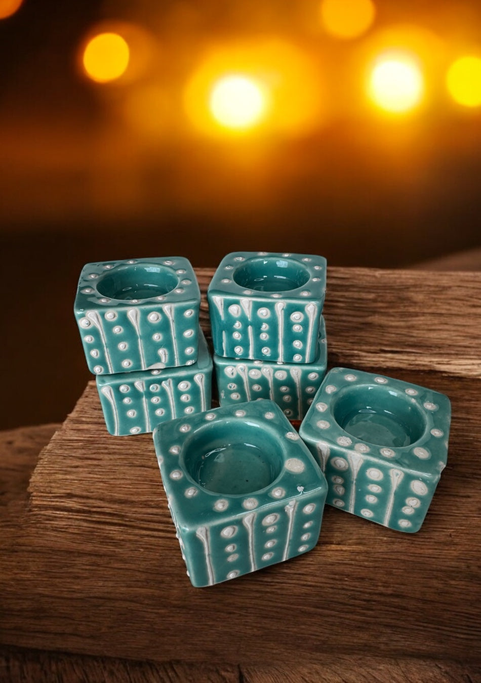 Aqua Dots Handcrafted Tea Light diya