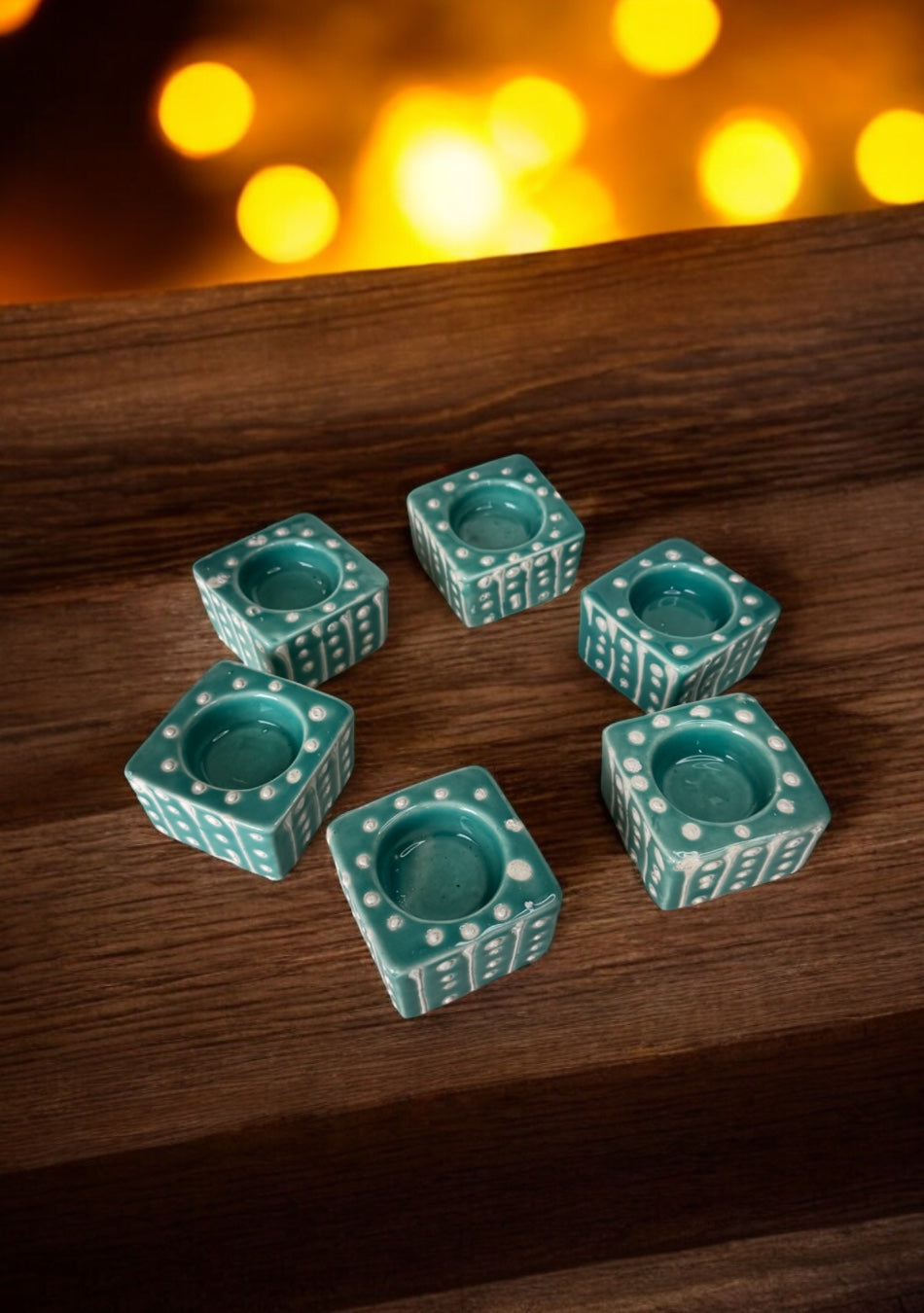Aqua Dots Handcrafted Tea Light diya