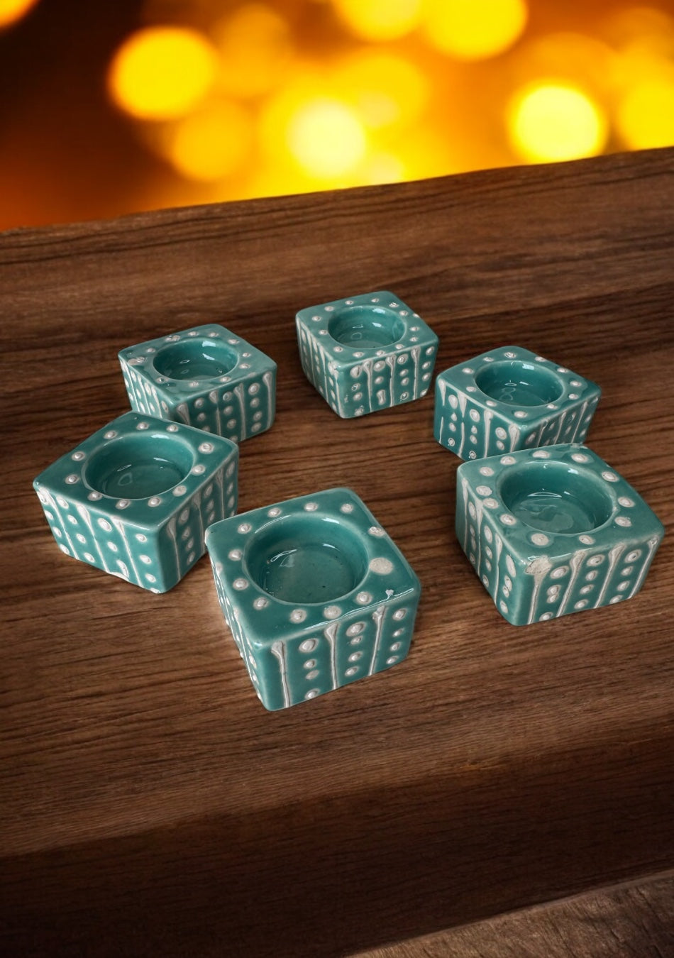 Aqua Dots Handcrafted Tea Light diya
