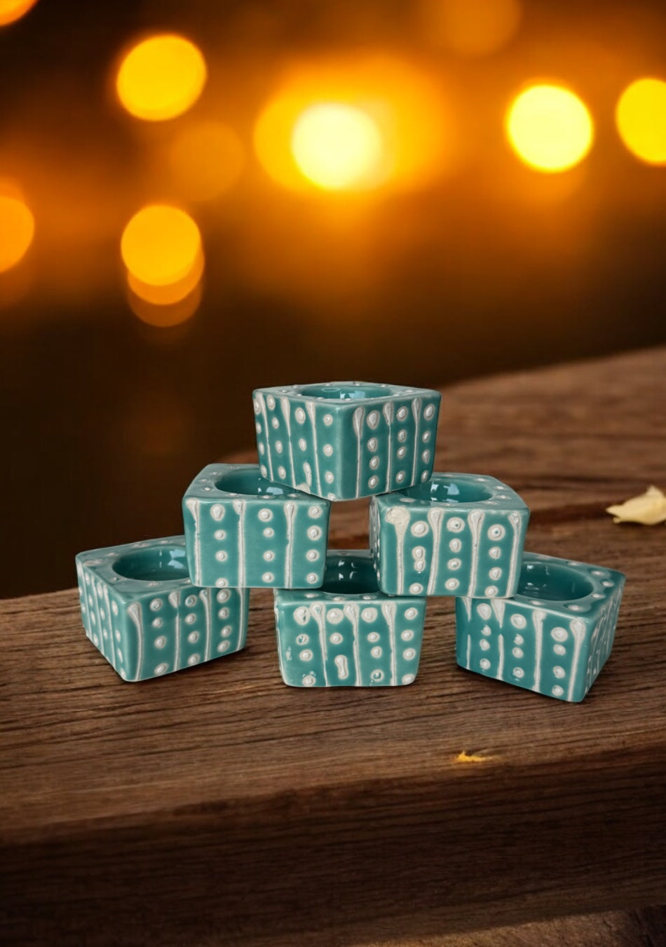 Aqua Dots Handcrafted Tea Light diya