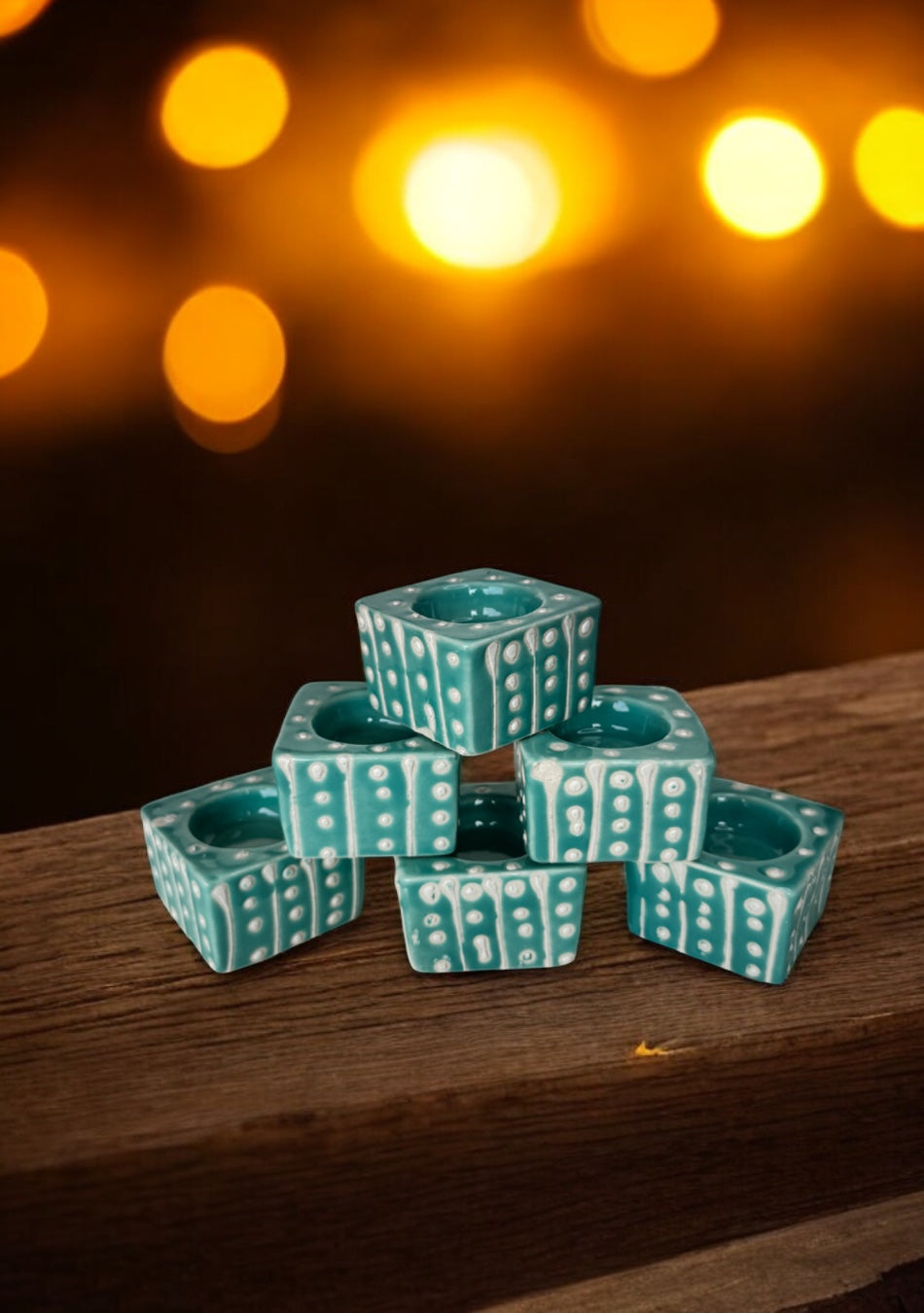 Aqua Dots Handcrafted Tea Light diya