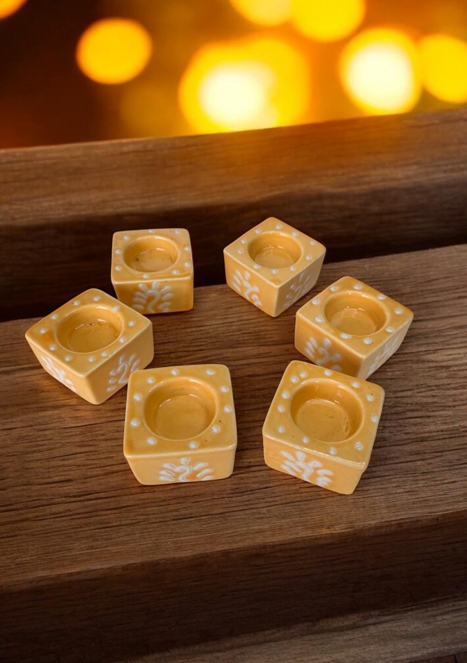 Amber Glow Handcrafted Tea Light Diya