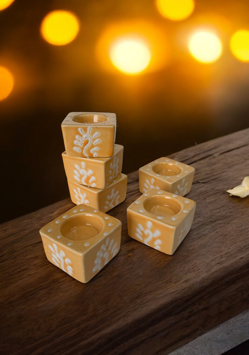 Amber Glow Handcrafted Tea Light Diya