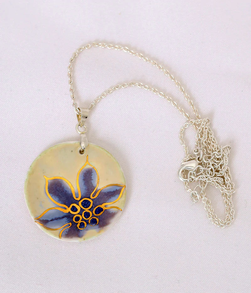 Swiss Cheese Leaf Pendant and Shell Earring Set