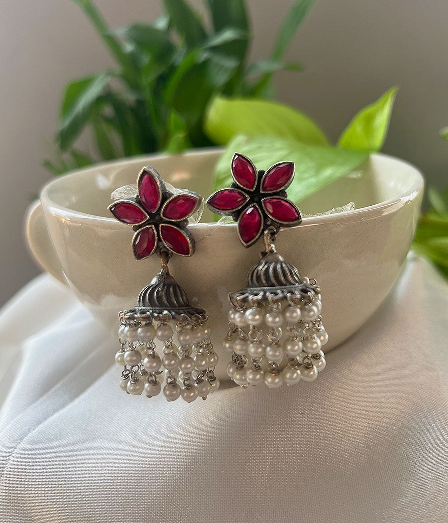 Ruby Luster Pearl Jhumka