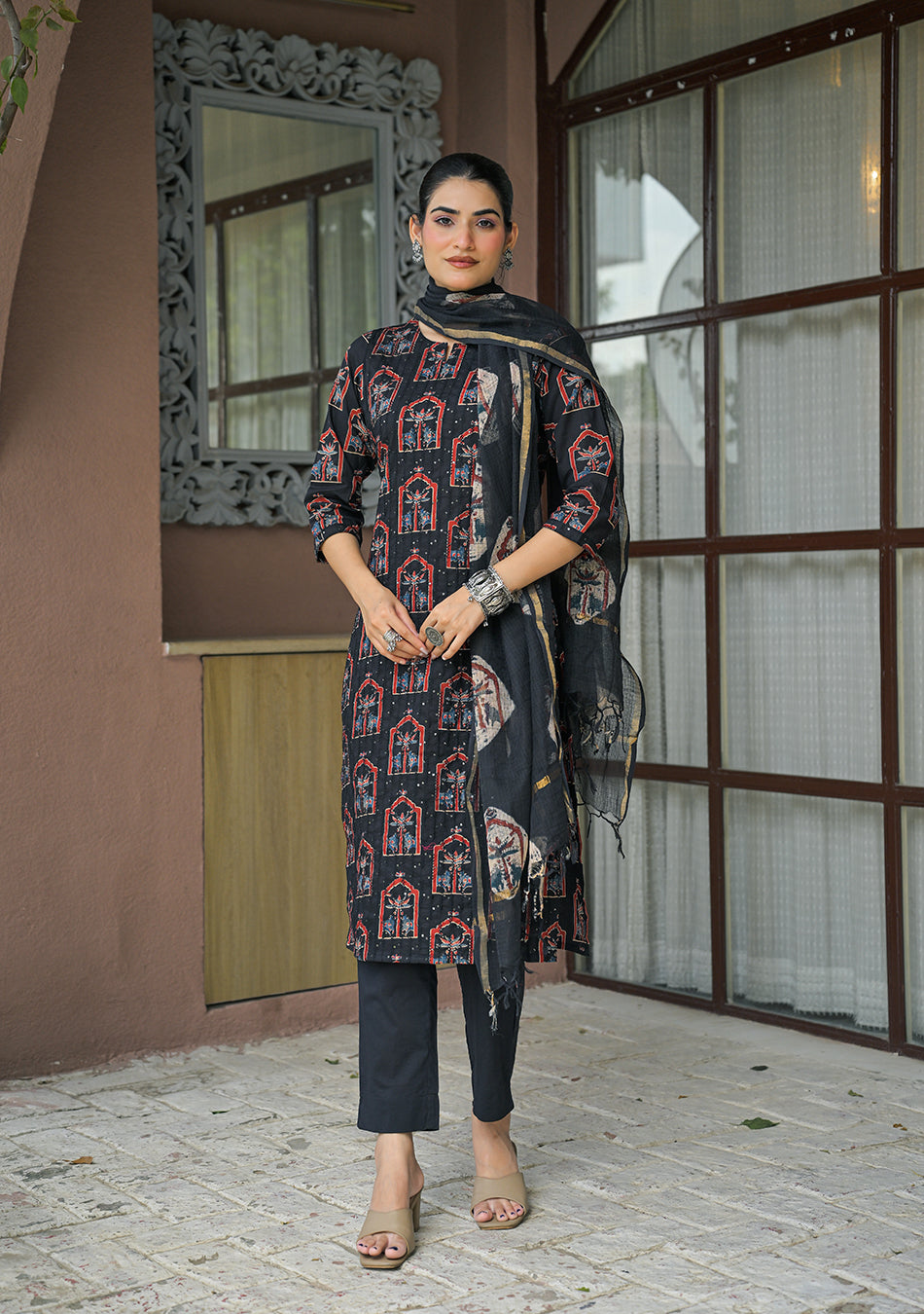 Aravalii Noir Mehraz Suit Set