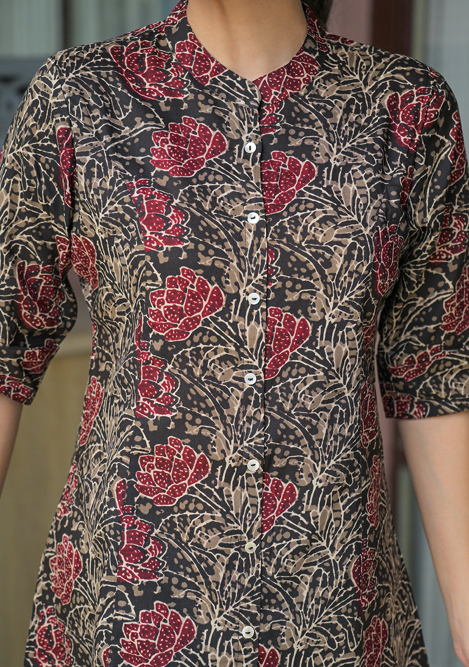 Cocoa Folk Flora Printed Top