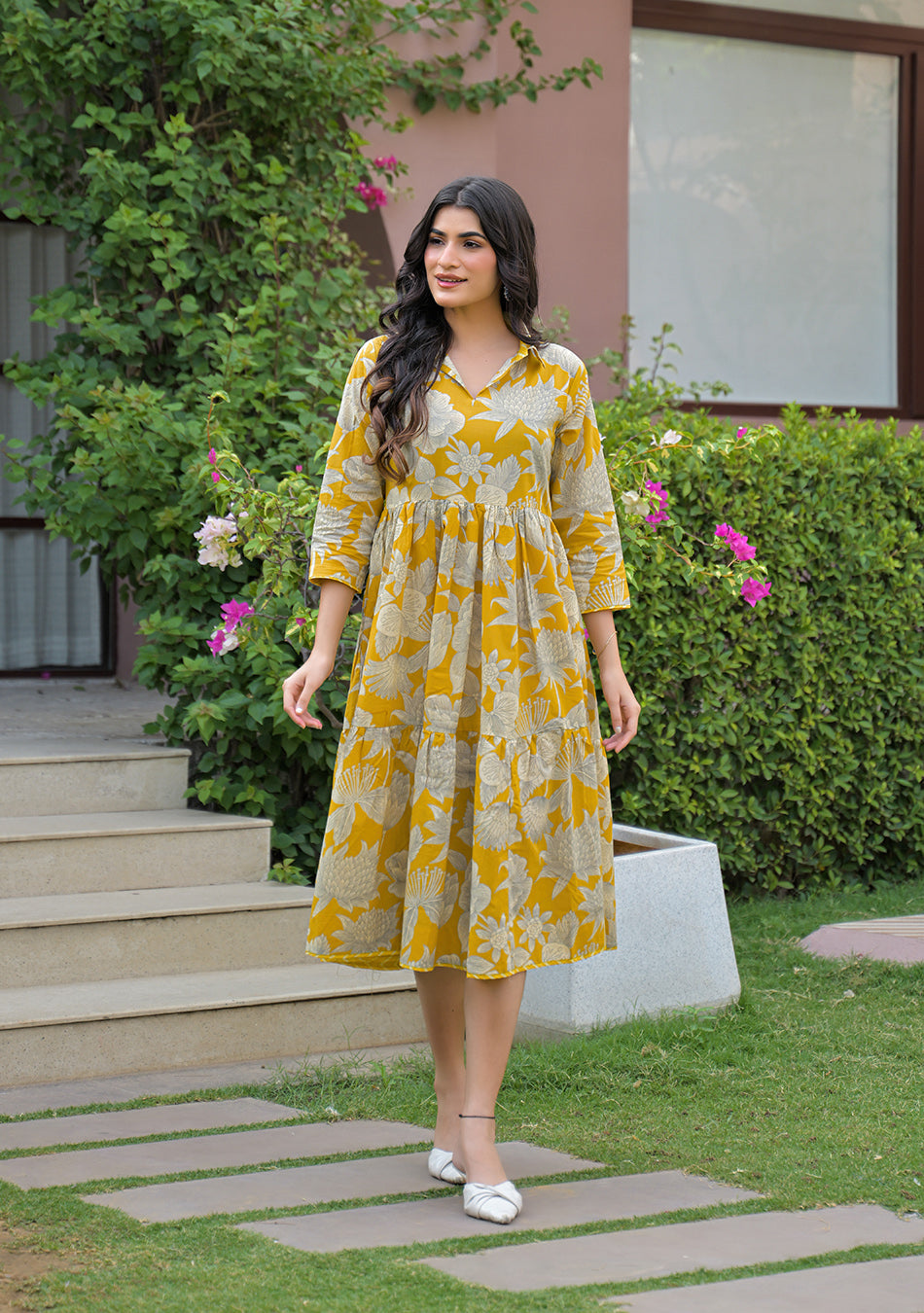 Aravalii Saffron Bloom Couture Dress
