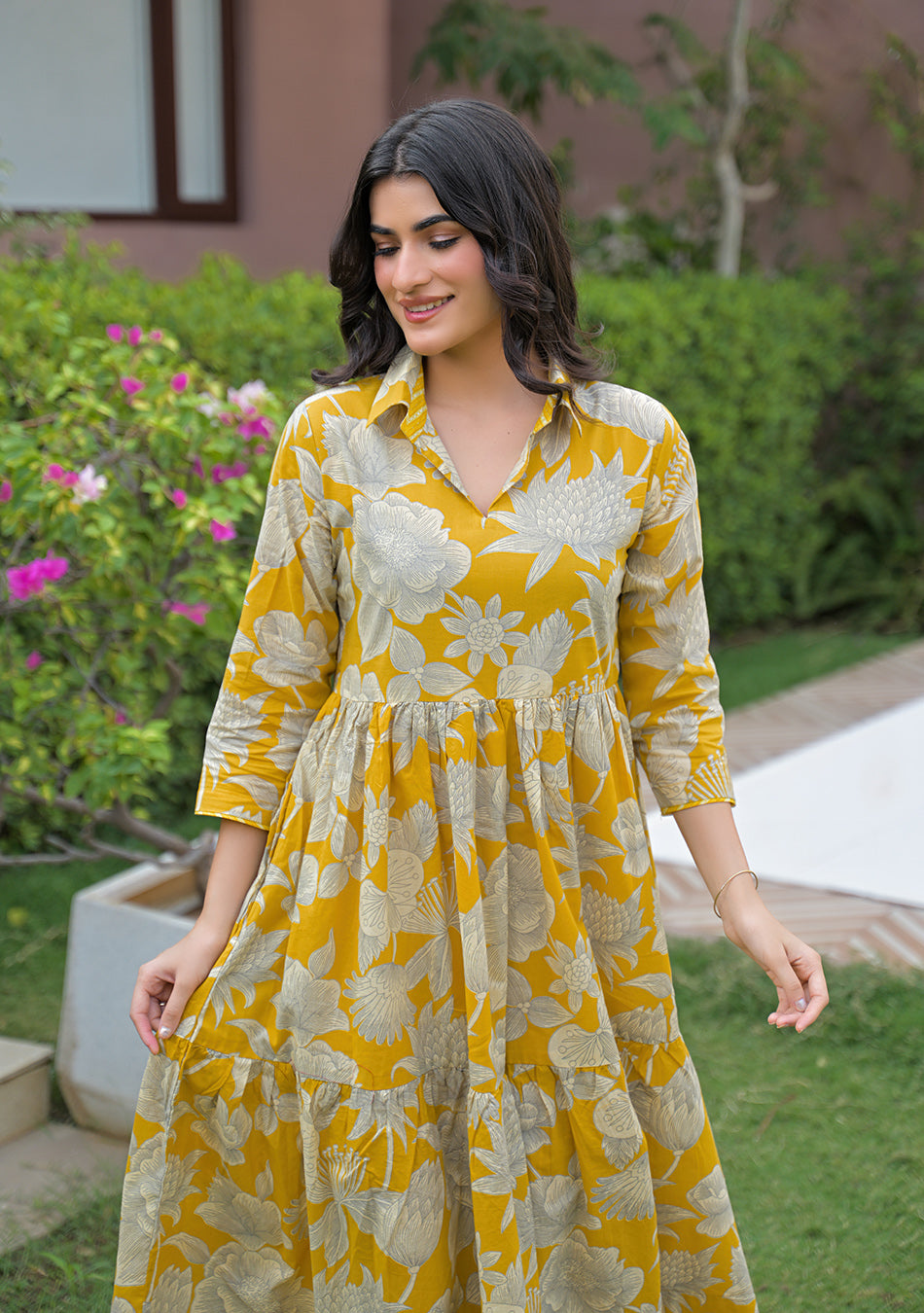 Aravalii Saffron Bloom Couture Dress