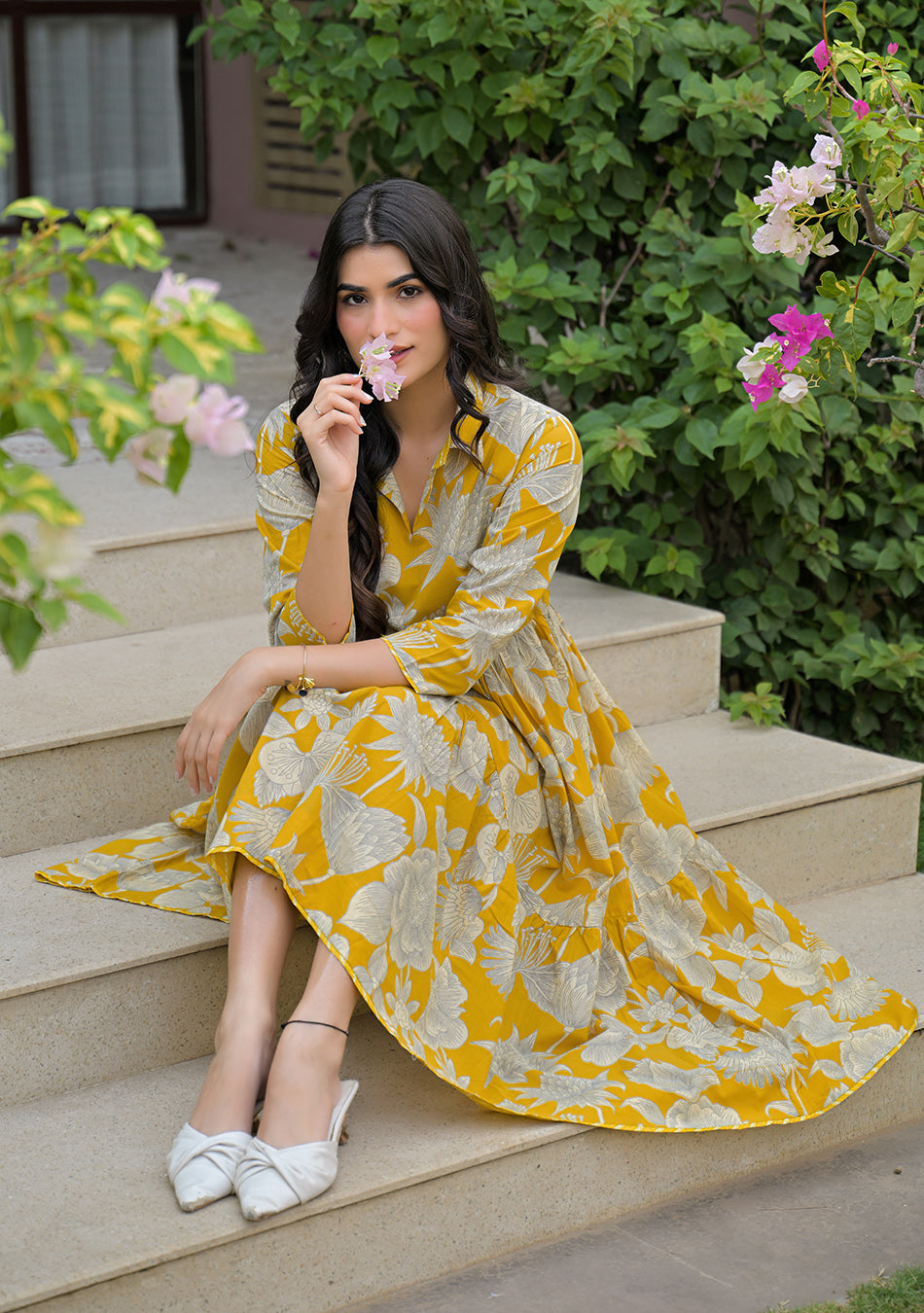 Aravalii Saffron Bloom Couture Dress