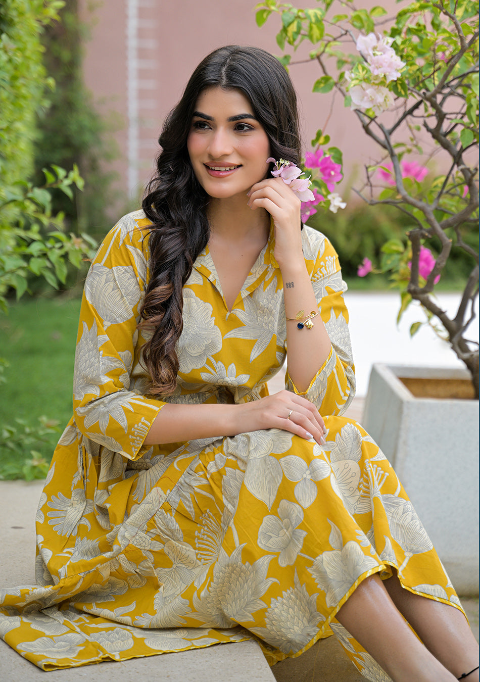 Aravalii Saffron Bloom Couture Dress