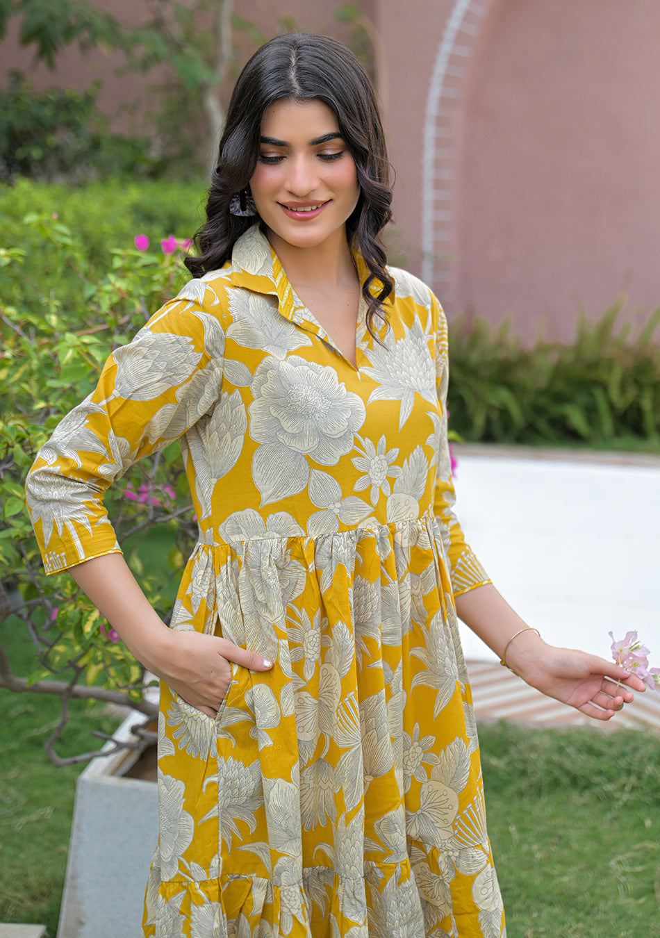 Aravalii Saffron Bloom Couture Dress