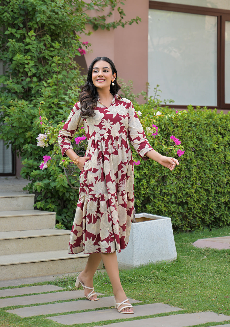 Aravalii Crimson Botanica Dress