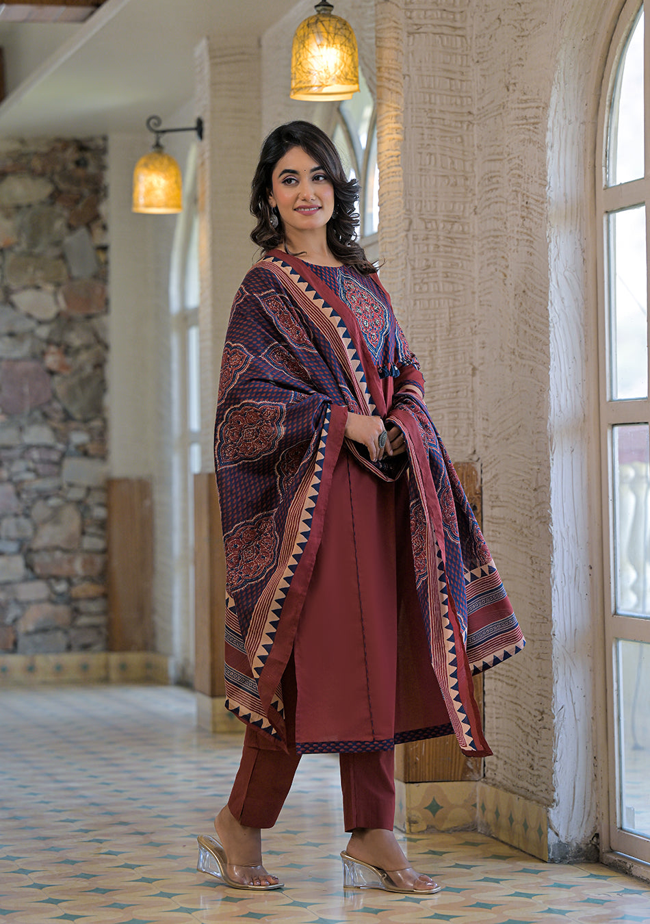 Aravalii Rust Mehreen Heritage Suit Set