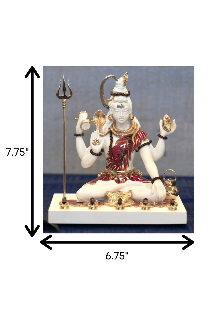 Trinetra Shiva with Stone Inlay