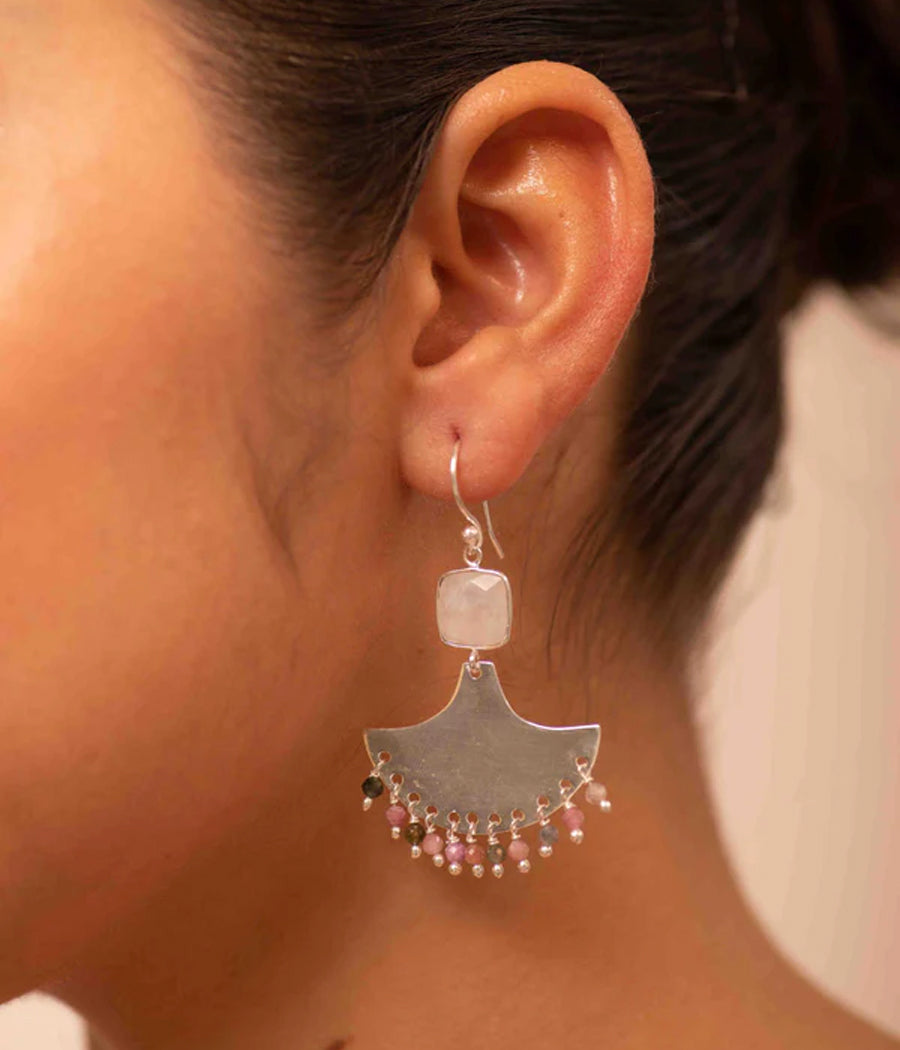 Tourmaline Chandbali Inspired Earrings