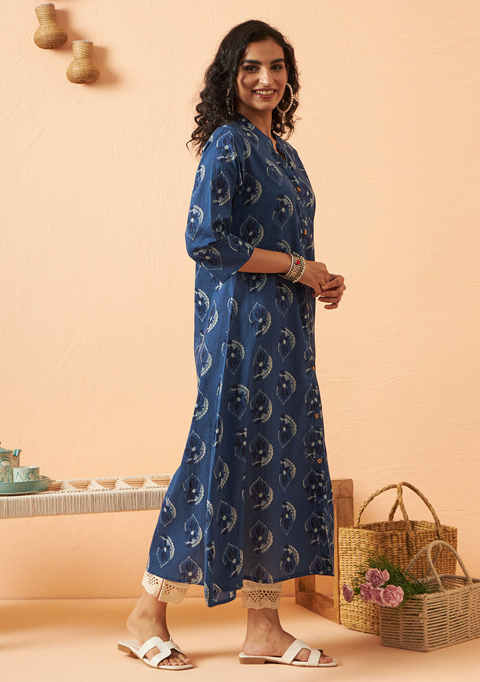 Indigo Reef Hand Block Print Kurta