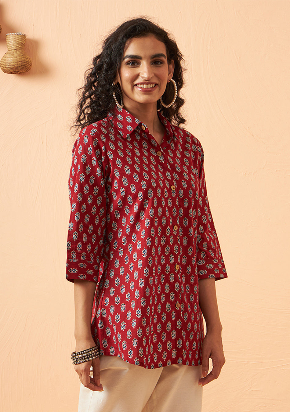 Maroon shirt style top