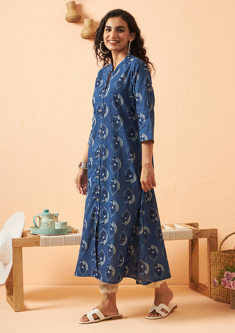 Indigo Reef Hand Block Print Kurta