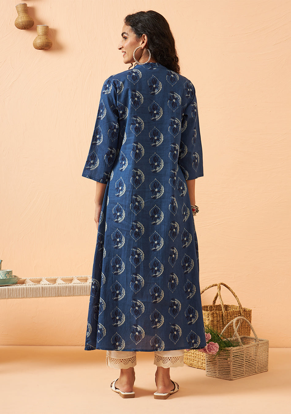 Indigo Reef Hand Block Print Kurta
