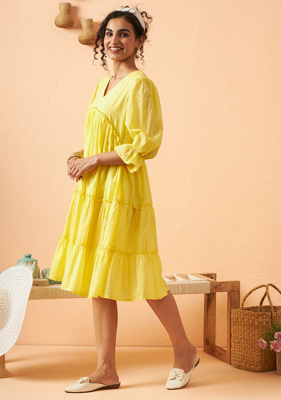 Lemon Zest Tiered Dress